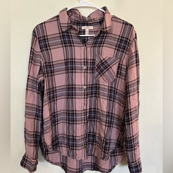 Como vintage you can medium button down plaid ladies flannel top - Picture 1 of 7